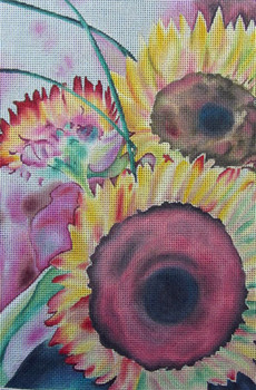 YL-011 Yolanda Sundance Designs Three Sunflowers 18 Mesh 1 x 10