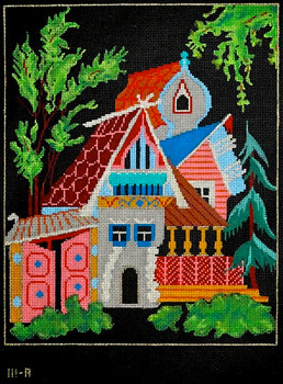 111	A - Paleckh Russian Village	8 x 10 18 black Mesh Tapestry Fair