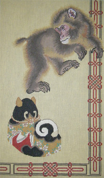 701	Mori Monkey 12x20	18 Mesh Tapestry Fair