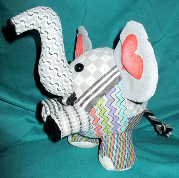 838 Boy Bubble Elephant	approx. 7"h 18 Mesh Tapestry Fair Canvas Only Shown Finished Left