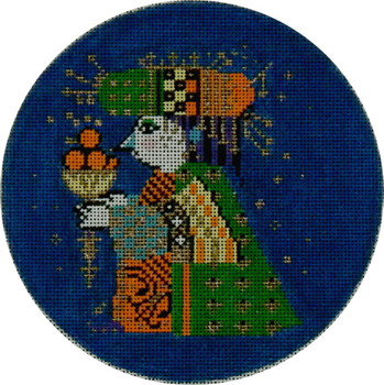 918	C - Wiseman Ornament	6"d	18  Mesh Tapestry Fair