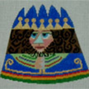 1087  H - Abstract Nativity -King 3	app. 5"h 18 Mesh Tapestry Fair