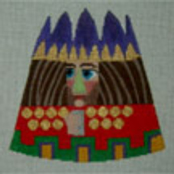 1087  G - Abstract Nativity -King 2	app. 5"h 18 Mesh Tapestry Fair