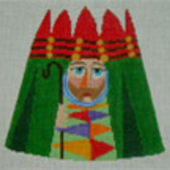 1087  E - Abstract Nativity -Shepherd	app. 5"h 18 Mesh Tapestry Fair