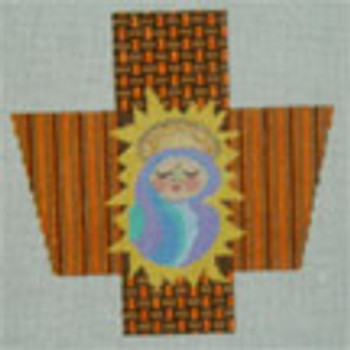 1087  D - Abstract Nativity -Baby app. 5"h 18 Mesh Tapestry Fair