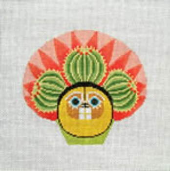 1086 D -    " Cactus Cutie  - Barrel	5x5	 18 Mesh Tapestry Fair