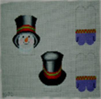 1072	Snowman Ornament Topper 18  Mesh Tapestry Fair