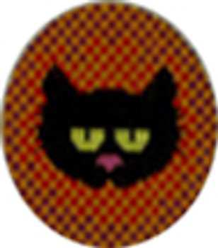 1014	Halloween Cat Ornament	4.25d	  13  Mesh Tapestry Fair Model Shown
