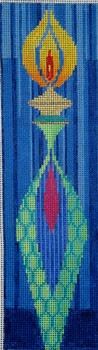 3003 E- "Chanukah Light "  Green  2.5 x 9	18  Mesh Tapestry Fair