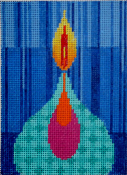 3003 C- "Chanukah Light "  Turquoise 3.25x4.5	18  Mesh Tapestry Fair