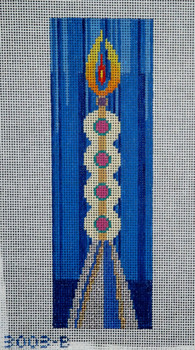 3003 B- "Chanukah Light "  ecru & blue	2.25x7	18  Mesh Tapestry Fair