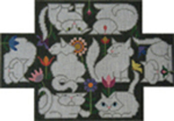 AJ08 Garden Cats Brick Cover 13 Mesh Tapestry Fair ANNE JERLOW DESIGNS
