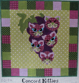 SQ-8 A- Concord Kitties	11x11 	13 Mesh Helene Knott for STORY QUILTS