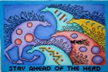 P-4A - Stay Ahead of the Herd	10.5x7	18 Mesh Tapestry Fair PEGGY O'LEARY DESIGNS