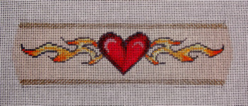 T-1	Heart & Flames Cuff 2x7  18 Mesh Tapestry Fair TATTOOZ