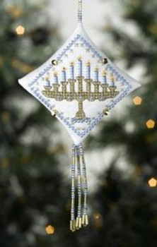 MH228303 Mill Hill Tiny Treasured Diamond Kit Menorah (2008)