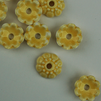 #FF-003 Rosette Yellow Fab Flower Bead Sundance Designs