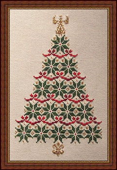 51 Simply Christmas 81 w x 127 h, 51 w x 87, 51 w x 58 h whole stitches Whispered by the Wind, LLC