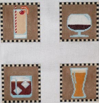 CO-38 At the Bar 4 per canvas 13 Mesh COASTER The Meredith Collection