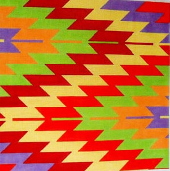 C-515f Kilim Zigzag Hot Red , Yellow, and Orange 16 x 16  13 Mesh Meredith Collection