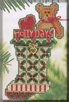 MHCS47 Mill Hill Charmed Ornament Kit Holly Days Stocking (2004)