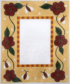 F-141a Bees and Flowers with Check Border 4 x 6 13  Mesh FRAME Meredith Collection