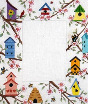 F-116a Birdhouses in Dogwood 5 x 7 18 Mesh FRAME Meredith Collection