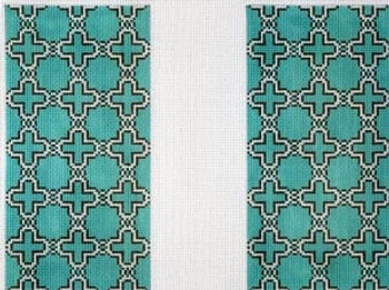 G-140a Moroccan Tile - Teal Two Piece 18 Mesh EYEGLASS CASE Meredith Collection