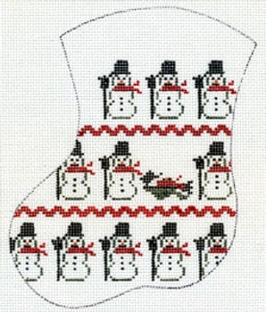 MX-58 Repeat Snowmen 18 Mesh CHRISTMAS MINI STOCKING The Meredith Collection
