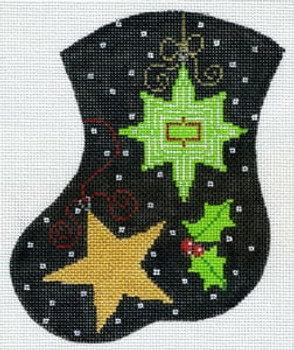 MX-175a Peppermint Party - Stars 18 Mesh CHRISTMAS MINI STOCKING The Meredith Collection