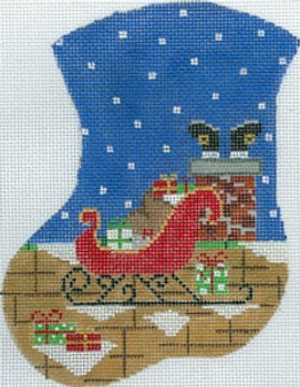 MX-187 Down the Chimney 18 Mesh CHRISTMAS MINI STOCKING The Meredith Collection