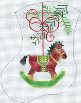 MX-184 Rocking Horse 18 Mesh CHRISTMAS MINI STOCKING The Meredith Collection