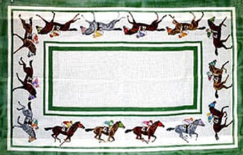 R-29 Thoroughbred Racehorses 42 x 62 10 Mesh Rug The Meredith Collection