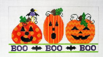 S-193 Boo Boo Boo with Stitch Guide 6 x 12 13 Mesh SIGN The Meredith Collection
