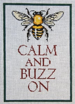 S-186 Bee Calm 6 x 81/2 18 Mesh SIGN The Meredith Collection