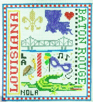 T-2L L Louisiana City Sampler 4 1/2 x 5 18 Mesh The Meredith Collection