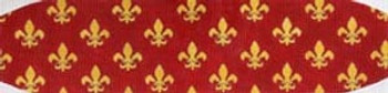 W-93a Fleur-de-lis - Gold on Red bkg 18 Mesh CUMMERBUNDThe Meredith Collection