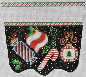 XC-30 Peppermint Party - Ornaments 18 Mesh CHRISTMAS STOCKING CUFF The Meredith Collection