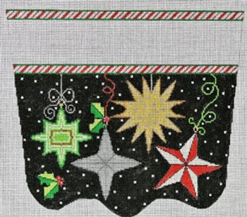 XC-29 Peppermint Party - Stars 18 Mesh CHRISTMAS STOCKING CUFF The Meredith Collection