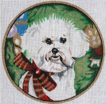 XO-61p Bichon with Bow 6" Round 18 Mesh The Meredith Collection