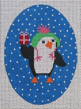 XO-139b Penguin with Green Hat and Present 13  Mesh The Meredith Collection