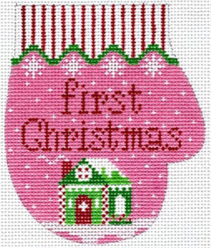 XO-146a First Christmas Mitten - Girl 13 Mesh The Meredith Collection