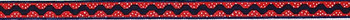 530 Navy Rickrack on red with white dots 1 1/8" 18 Mesh Belt The Meredith Collection 38.5 inches