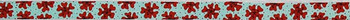 572 Red Flowers with Blue Background 1 1/8" 18 Mesh Belt The Meredith Collection 38.5 inches
