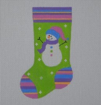 MS13 Snowgirl Mini Stocking 3 x 5.25 18 Mesh Pepperberry Designs