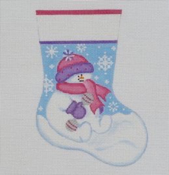 MS07 Snowbaby Girl Mini Stocking 6.25 x 4.25 18 Mesh Pepperberry Designs 