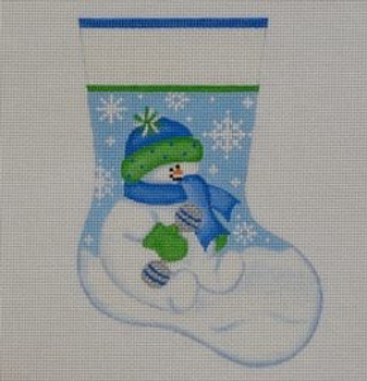 MS06 Snowbaby Boy Mini Stocking 6.25 x 4.25 18 Mesh  Pepperberry Designs 