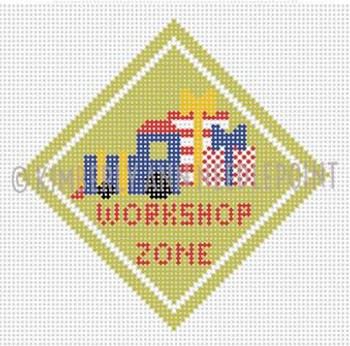 SC-12 WORKSHOP ZONE, ORNAMENT18 CT. 4"X 4" 18 Mesh KIMBERLY ANN NEEDLEPOINT!