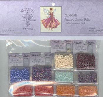 MD108E Mirabilia Designs January's Garnet Fairy Embellishment Pack 10-1601 