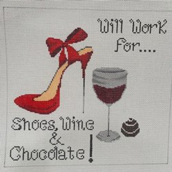 FS-13 Will Work For Wine & Chocolate 8.5"x 8" 18 Mesh Funda Scully